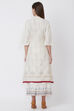 Ecru Cotton And Flex A Line Kurta image number 4