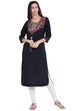 Black Rayon Straight Kurta image number 0