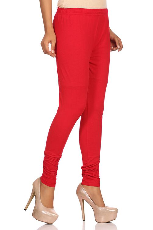 Red Cotton Leggings image number 2