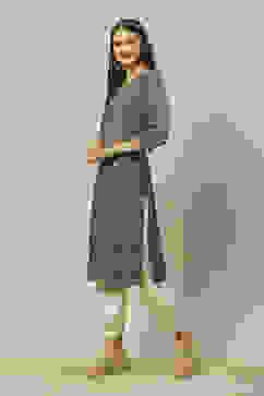 Green LIVA Straight Printed Kurta image number 2