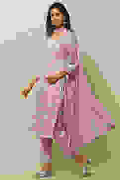 Lavender Printed  Kurta & Pants Suit Set image number 4