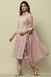 Sage Green Printed  Kurta & Pants Suit Set image number 4