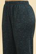 Teal Acrylic Straight Printed Kurta Pants Set image number 2