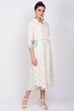 Turquoise Cotton A-Line Dress image number 3