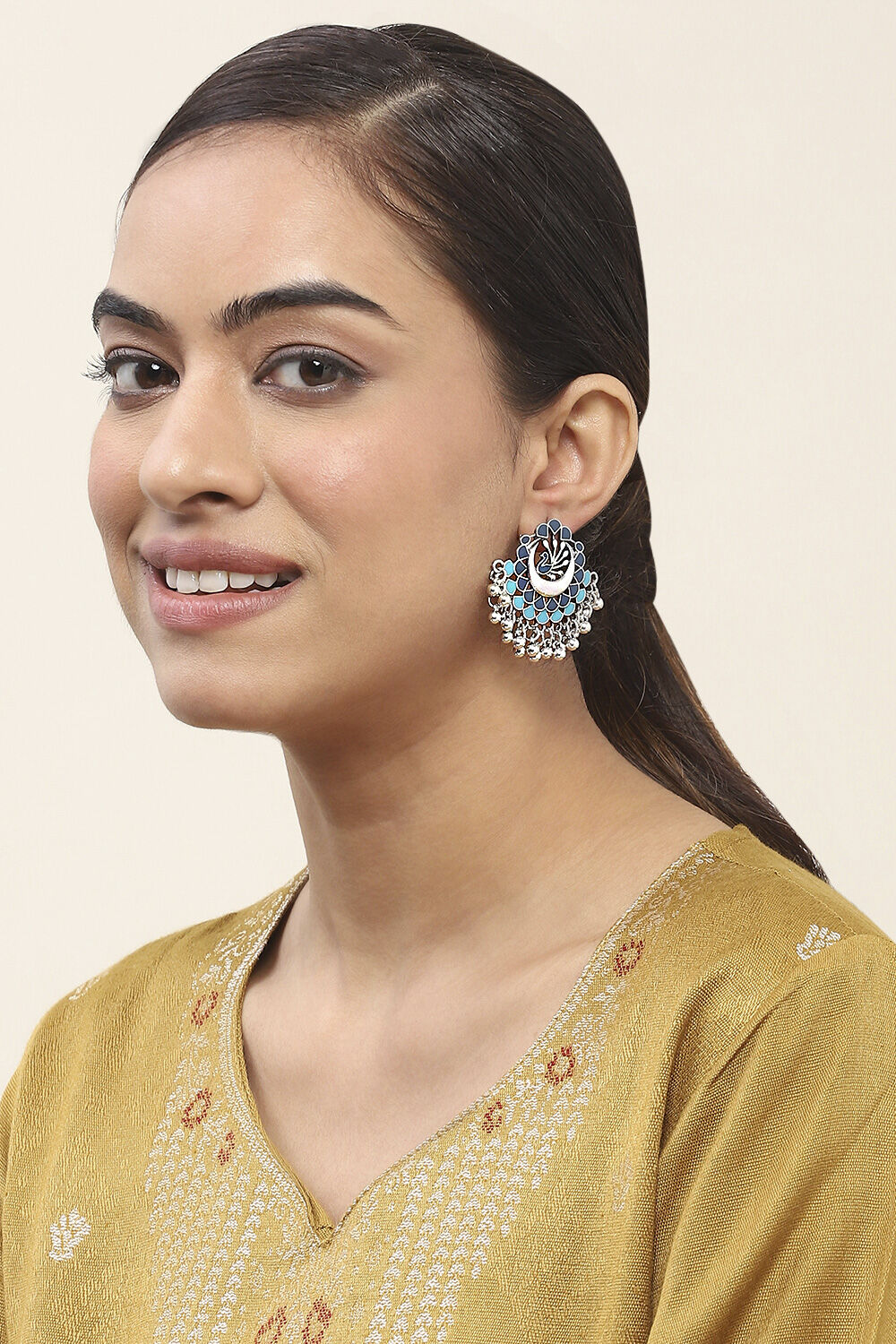 Blue Oxidize Alloy Danglers image number 3