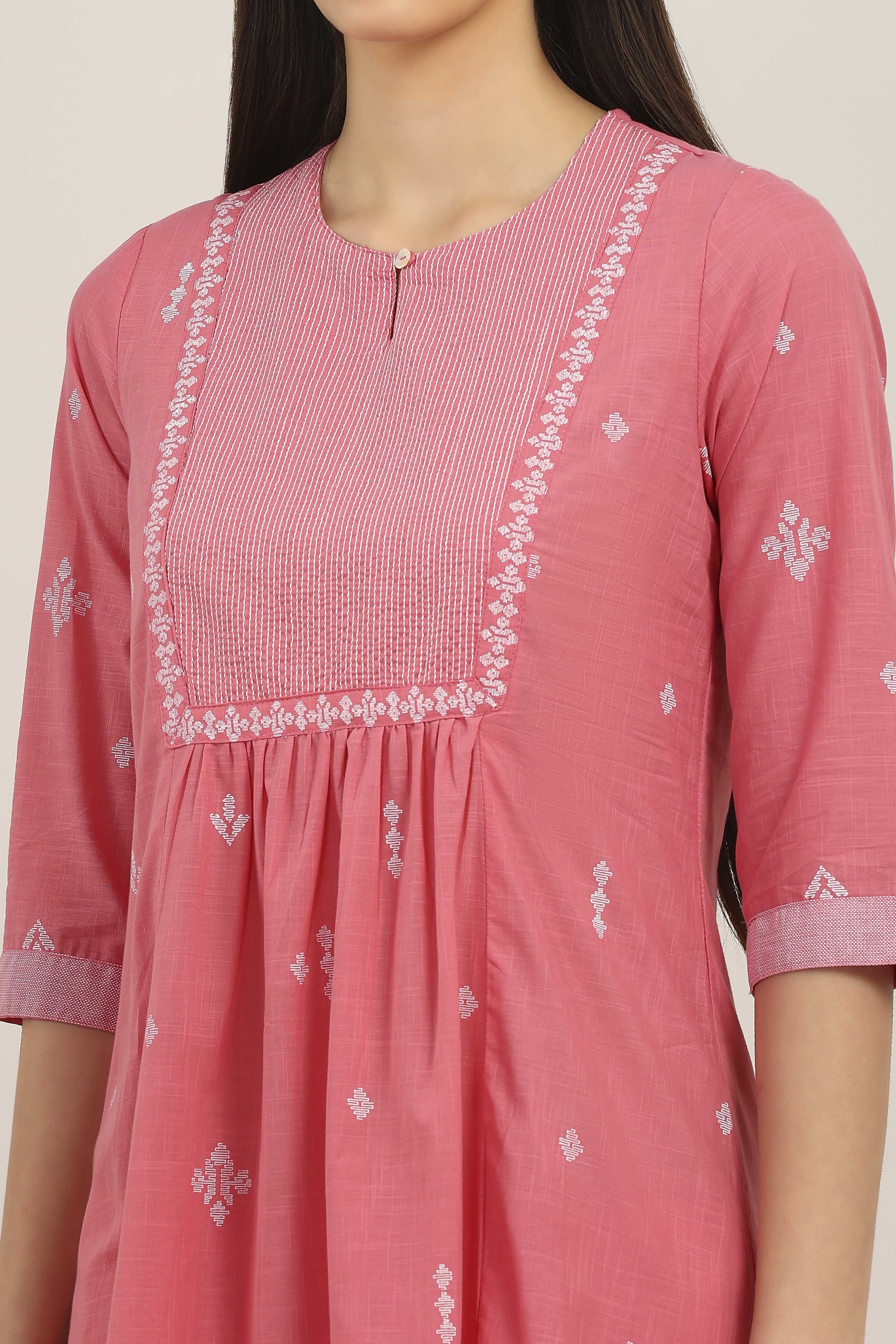 Blue Cotton Kurta Pants Set image number 1