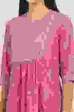 Pink Cotton Kurta Pants Set image number 1