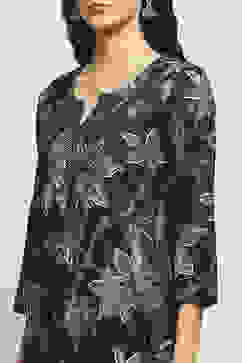 Navy Blue Cotton Floral Printed Straight Suit Set image number 1