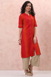 Red Art Silk Straight Kurta image number 0