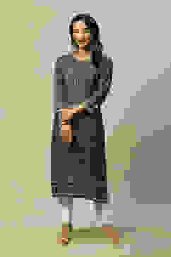 Green LIVA Straight Printed Kurta image number 0