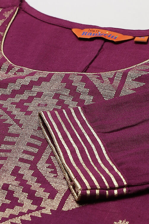 Purple LIVA Straight Kurta image number 1