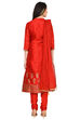 Red Straight Polyester Suit Set image number 3