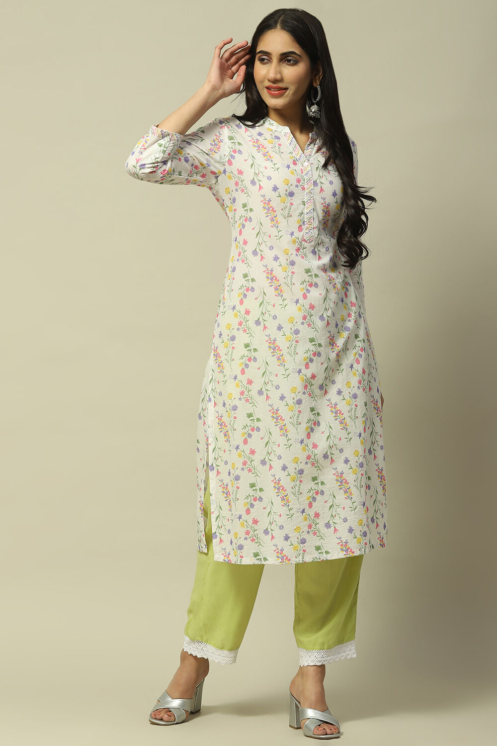 Coral Solid Straight Fit Palazzo image number 0