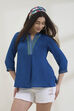 Blue Viscose Rayon Straight Solid Top image number 0