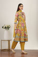 Yellow Viscose Polyester Kalidar Suit Sets image number 5