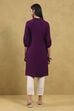 Purple Viscose Blend Solid Straight Kurta image number 1