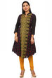 Black A-Line Poly Cotton Kurta image number 0