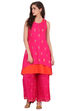 Pink A-Line Polyester Indie Top image number 0