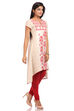 Beige Asymmetric Cotton Kurta image number 2