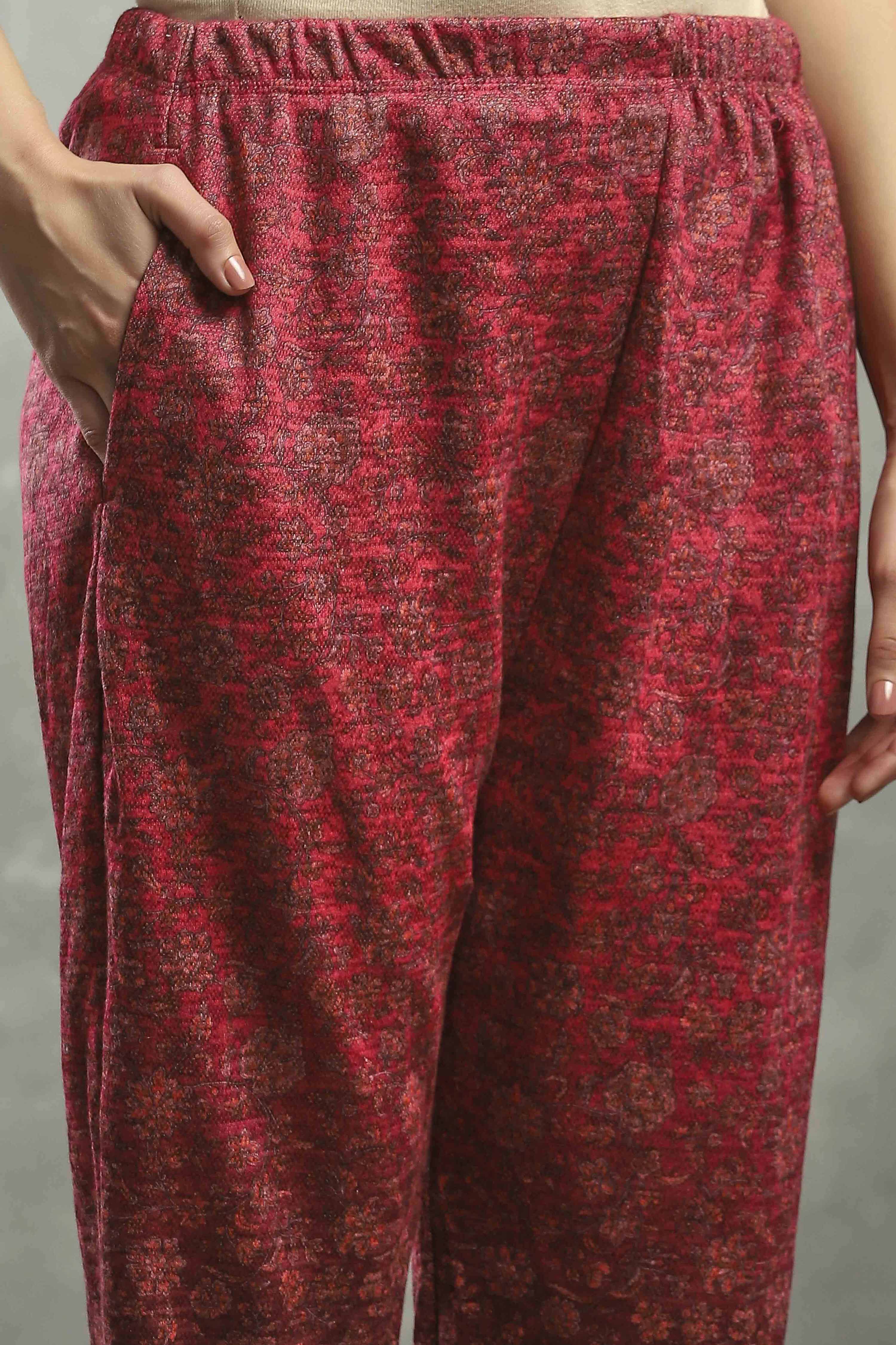 Pink Polyester Printed Straight Suit Set image number 2