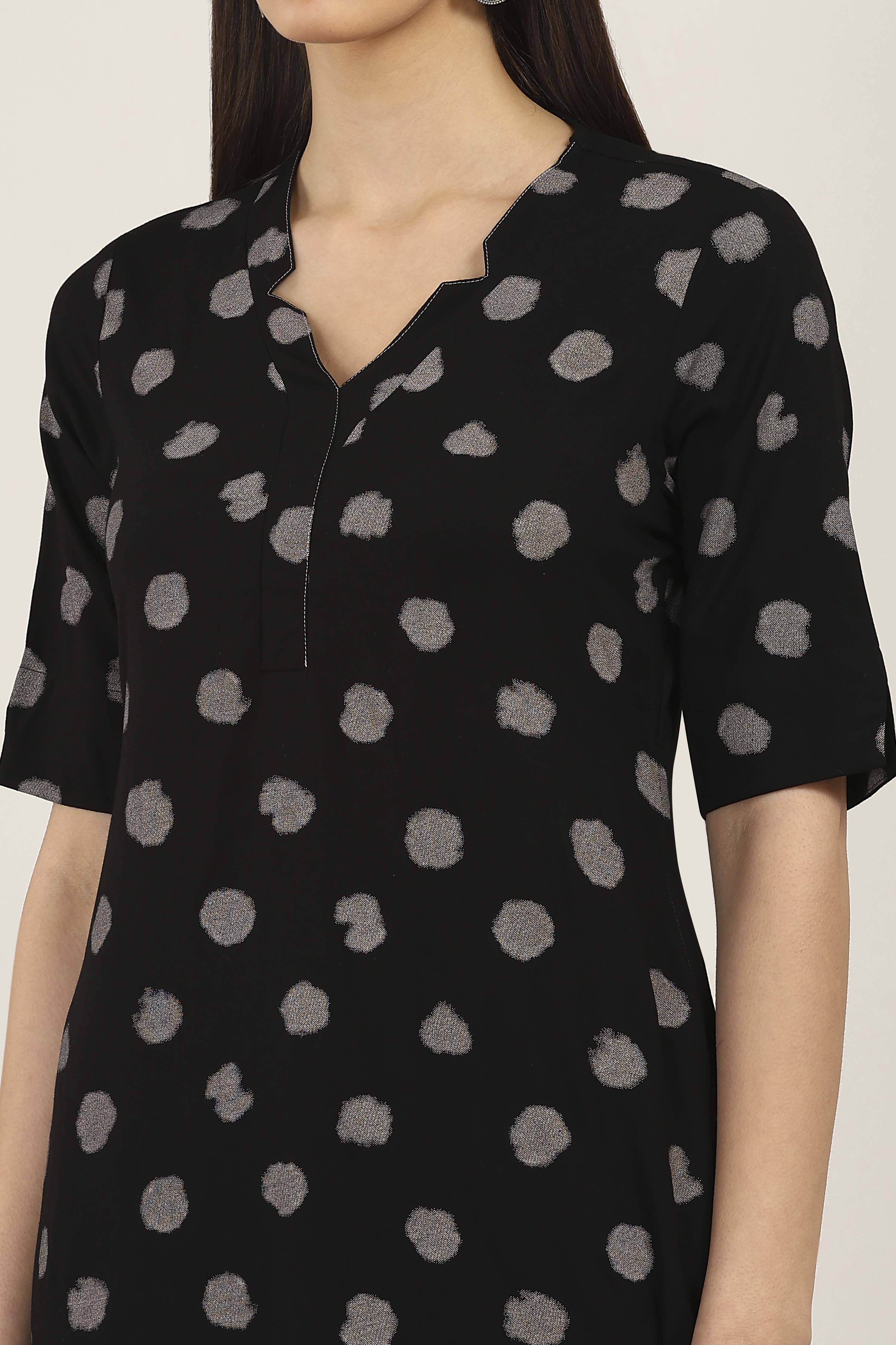 Black Rayon Straight Kurtas image number 1