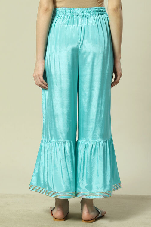 Aqua Viscose Palazzo image number 4