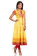 Yellow Flared Cotton Kurta image number 2