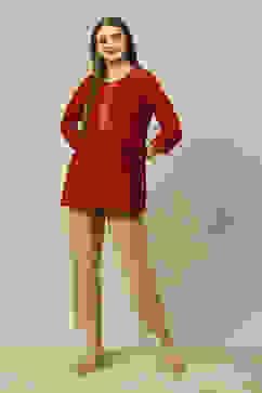 Gold Viscose Straight Solid Slim Pants image number 0