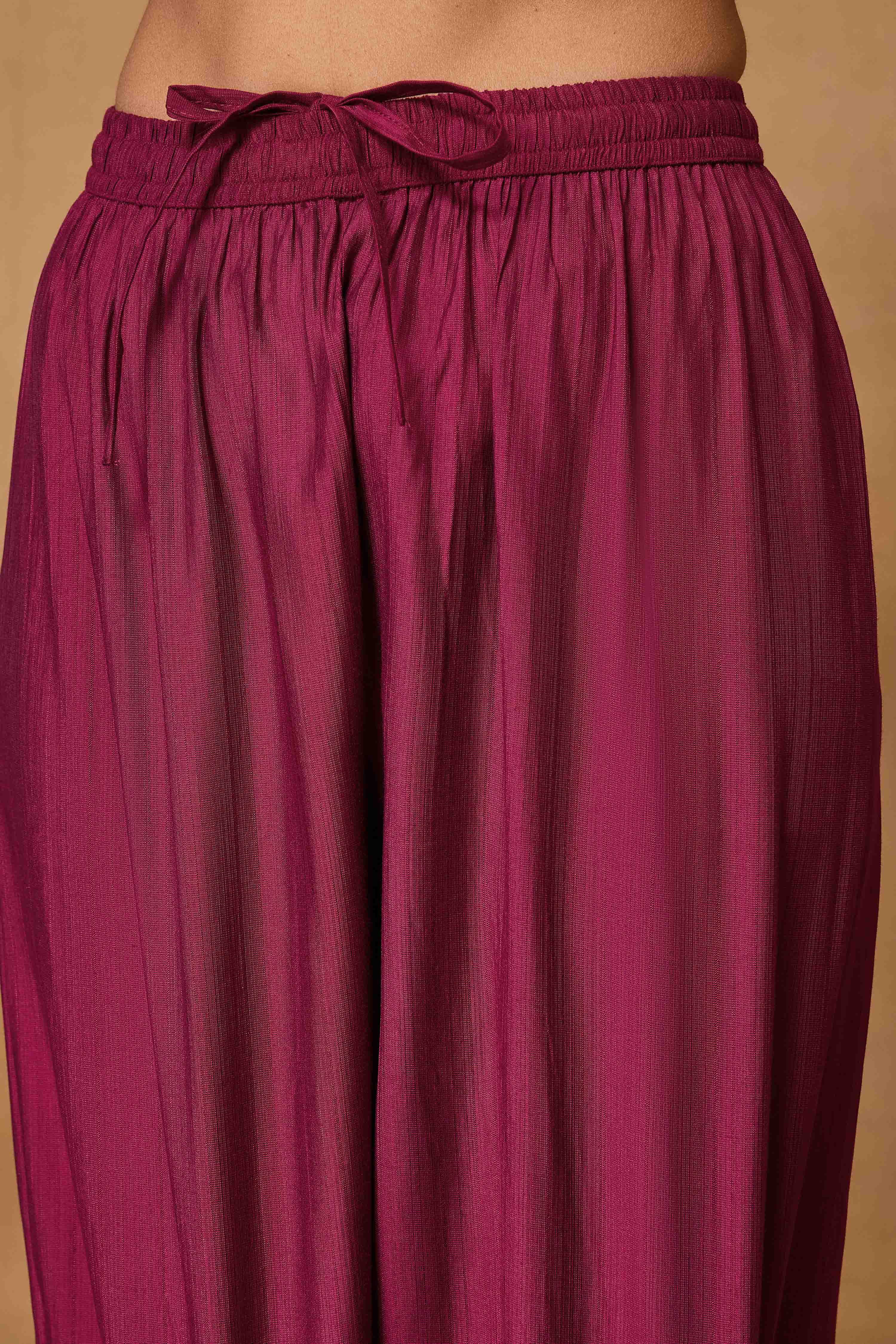 Maroon Viscose Blend Straight Printed Suit Set image number 2