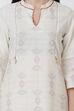 Ecru Cotton And Flex A Line Kurta image number 1