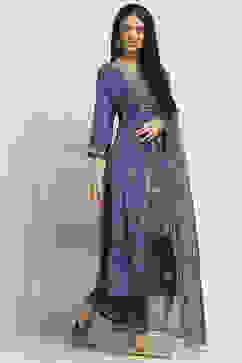 Blue Viscose Kalidar SET image number 5