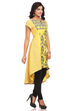 Yellow Asymmetric Cotton Kurta image number 2