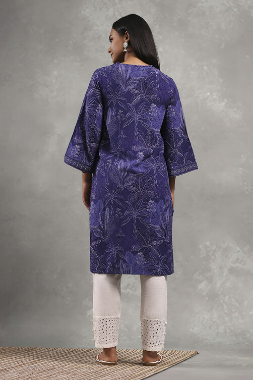 Black Viscose Rayon Printed Straight Kurta image number 3