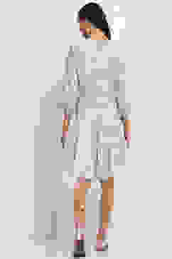 Blue Printed Tiered Dress image number 3