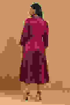 Red Viscose Rayon Printed Kalidar Kurta image number 1