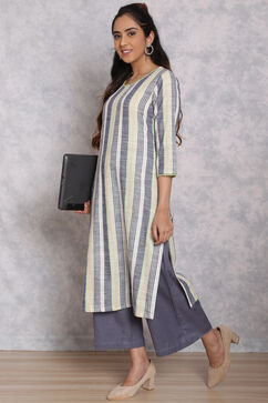 Multicolored Cotton Straight Suit Set image number 4