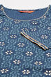 Teal Blue Cambric Cotton Straight Kurta image number 1