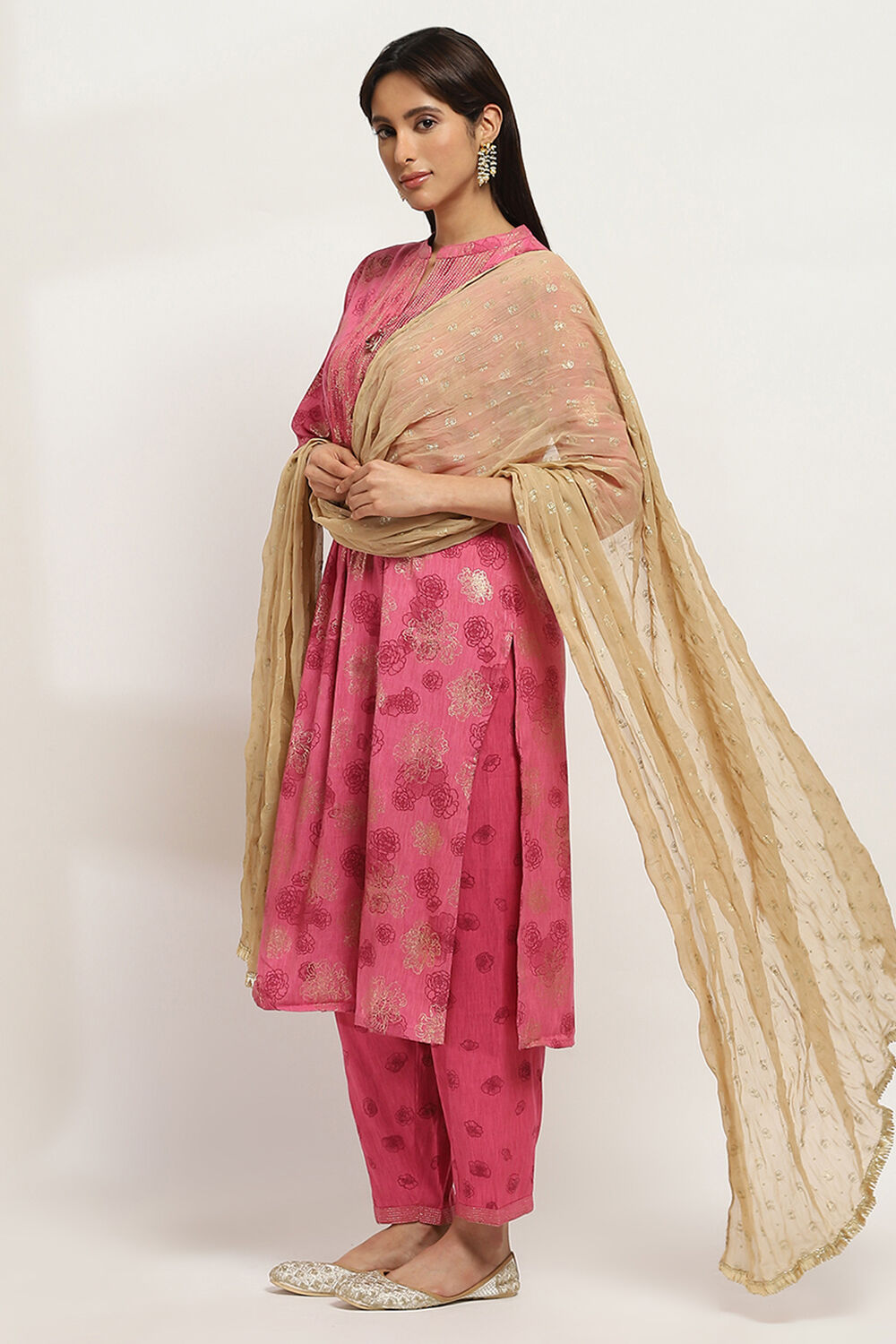 Beige Polyester Printed Na Dupatta image number 1