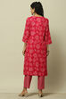 Green Printed Straight Kurta & Pants Suit Set image number 5