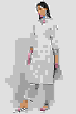 Blue Cotton Printed Straight Suit Set image number 3