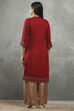 Maroon Viscose Straight Kurta Pants Set image number 4