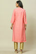 Pink LIVA Straight Kurta image number 4