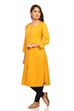 Mustard Straight Cotton Kurta image number 2
