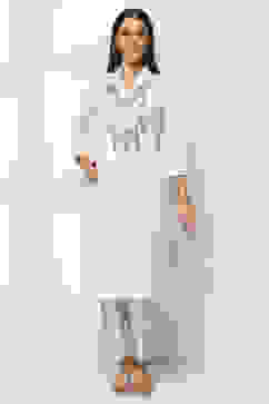 Off-White Cotton Blend Straight Kurta image number 5