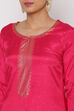 Pink Viscose Straight Suit Set image number 1