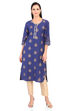 Blue Straight Cambric Cotton Kurta image number 0