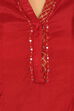 Red Straight Viscose Cotton Indie Top image number 4