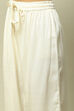 Off White Cotton Blend Straight Yarndyed Kurta Palazzo Suit Set image number 2