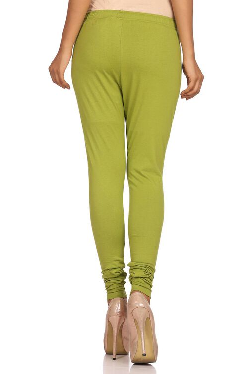 Lime Green Cotton Leggings image number 3