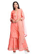 Peach Straight Viscose Suit Set image number 4